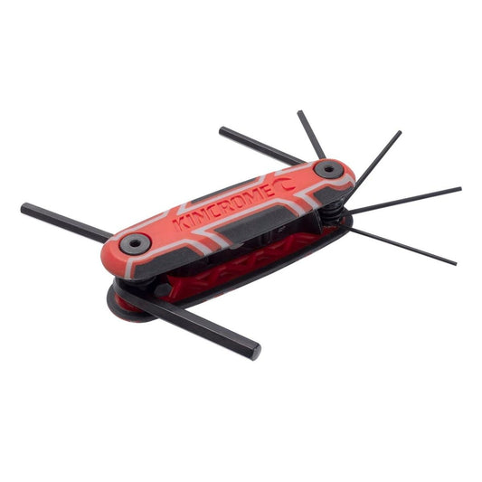 Kincrome 7 Piece Imperial Folding Hex Key Set - Chrome Vanadium Steel - 1/16 to 1/4 Inches