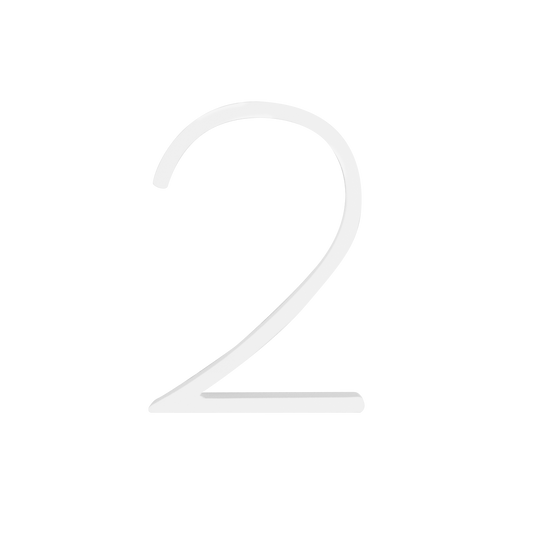 Sandleford Slimline Number - 2 - 120mm - White