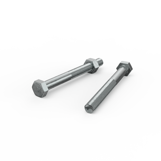 Zenith M10 x 100mm Zinc Plated Hex Head Bolts and Nuts - 25 Pack