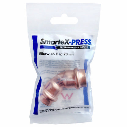 Smartex Press Copper 45° Elbow - 20mm