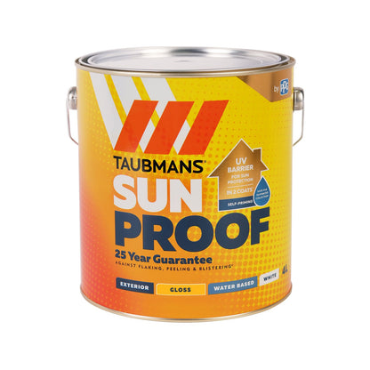 Taubmans White Gloss Sunproof Exterior Paint - 4L