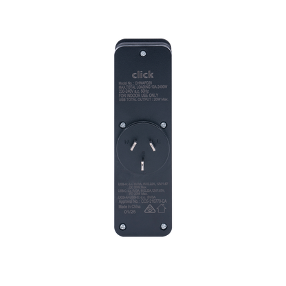 Click Double Adapter with PD20W USB Charger