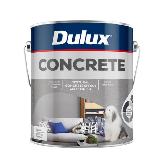 Dulux Design Concrete Effect Paint - 4L - Water Based - Textural Finish