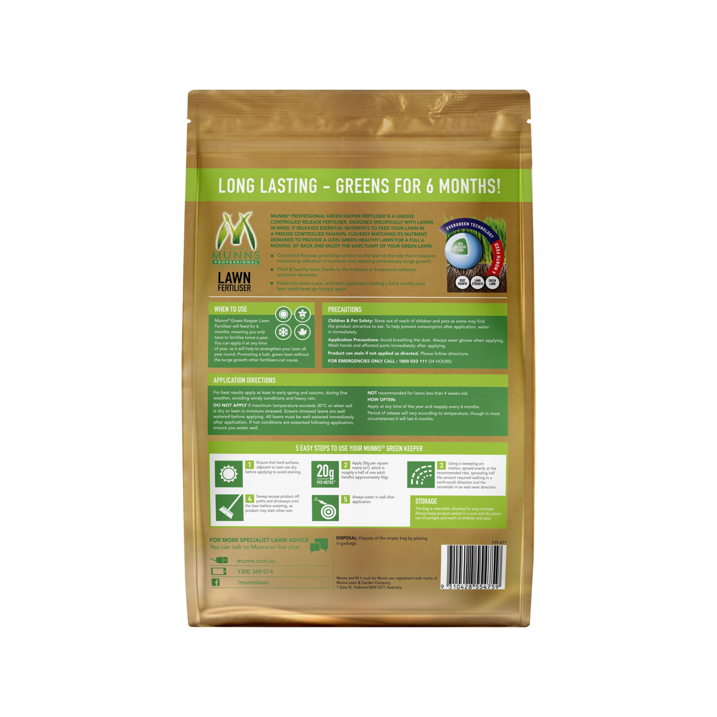 Munns Professional Lawn Fertiliser - 3kg