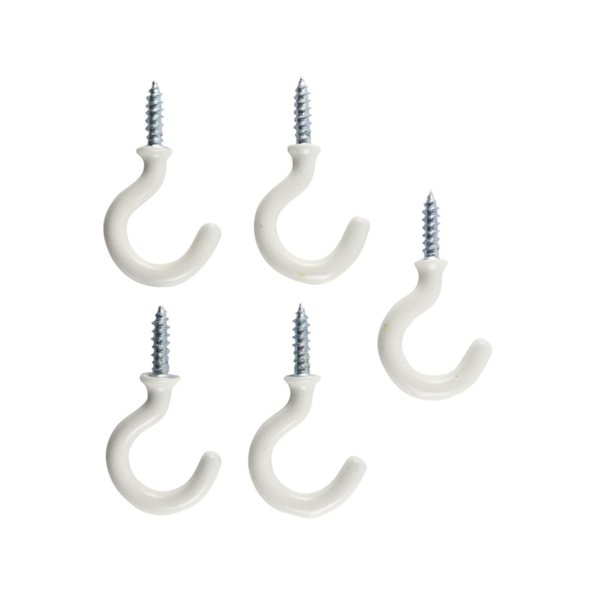 Everhang Cup Hooks - 12mm - PVC - Easy to Install - 5 Pack