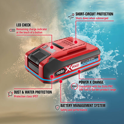 Ozito PXC 18V 3.0Ah Sealed Battery - IP57