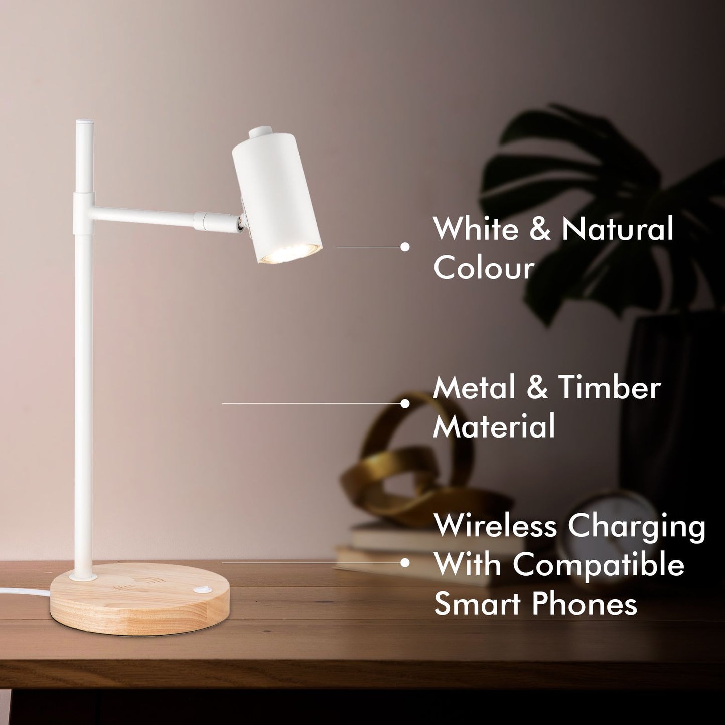 Verve Design Amari Desk Lamp - 160 x 435mm - White
