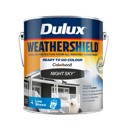 Dulux Weathershield Low Sheen Exterior Paint - 4L - Night Sky