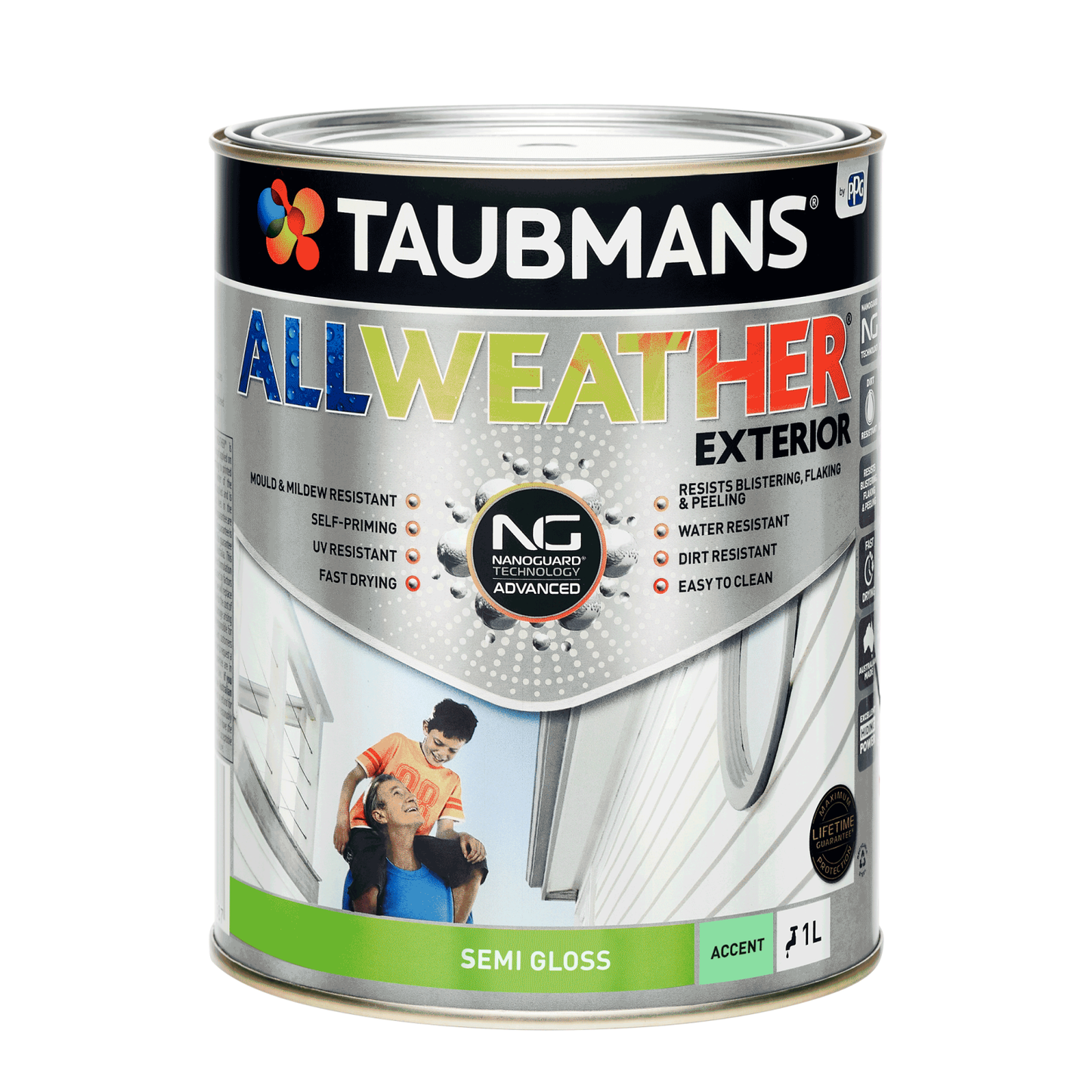 Taubmans All Weather Exterior Paint - 1L - Accent - Semi Gloss