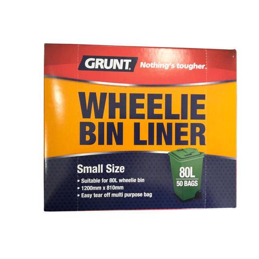 Grunt Wheelie Bin Liners - 80L - 50 Pack
