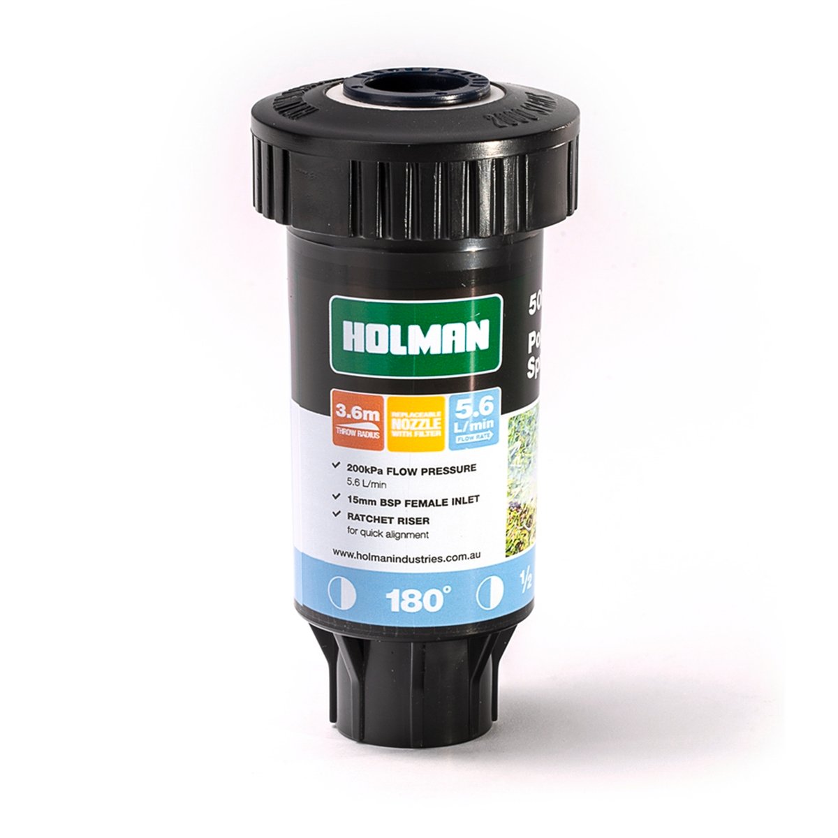 Holman 50mm Fixed Pop Up Sprinkler Half Spray Plastic Easy Installation