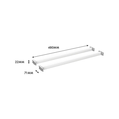 Flexi Storage 435mm White Basket Frame Cross Bars Stackable 2 Pack