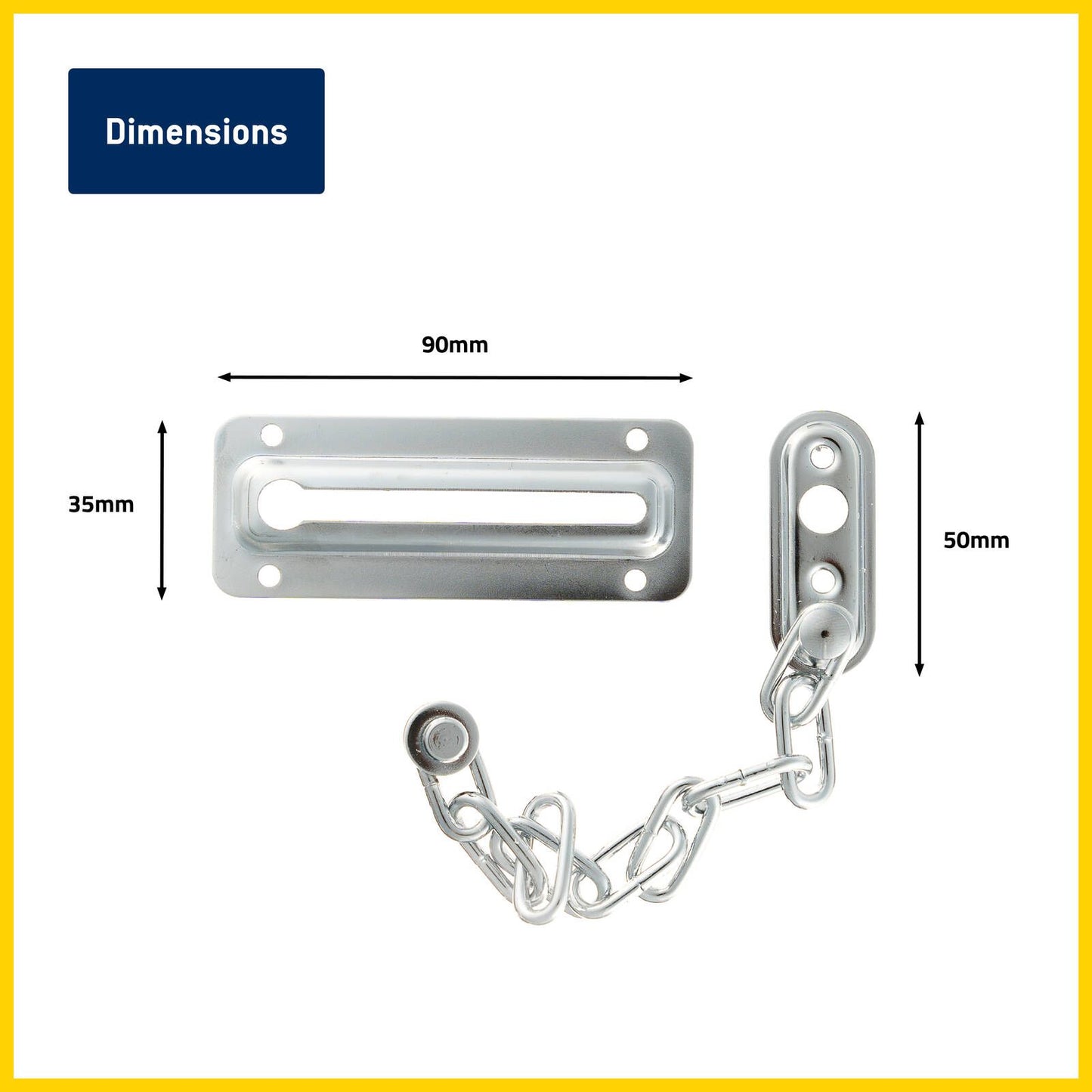 Syneco Nickel Plated Door Chain Guard - 195 x 24 x 95mm