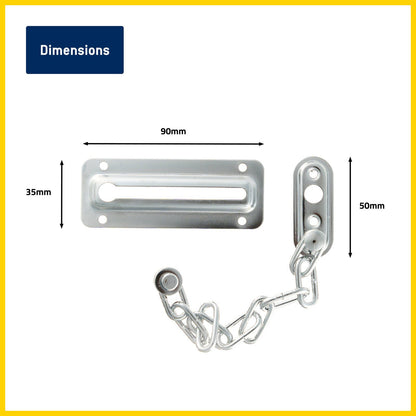 Syneco Nickel Plated Door Chain Guard - 195 x 24 x 95mm