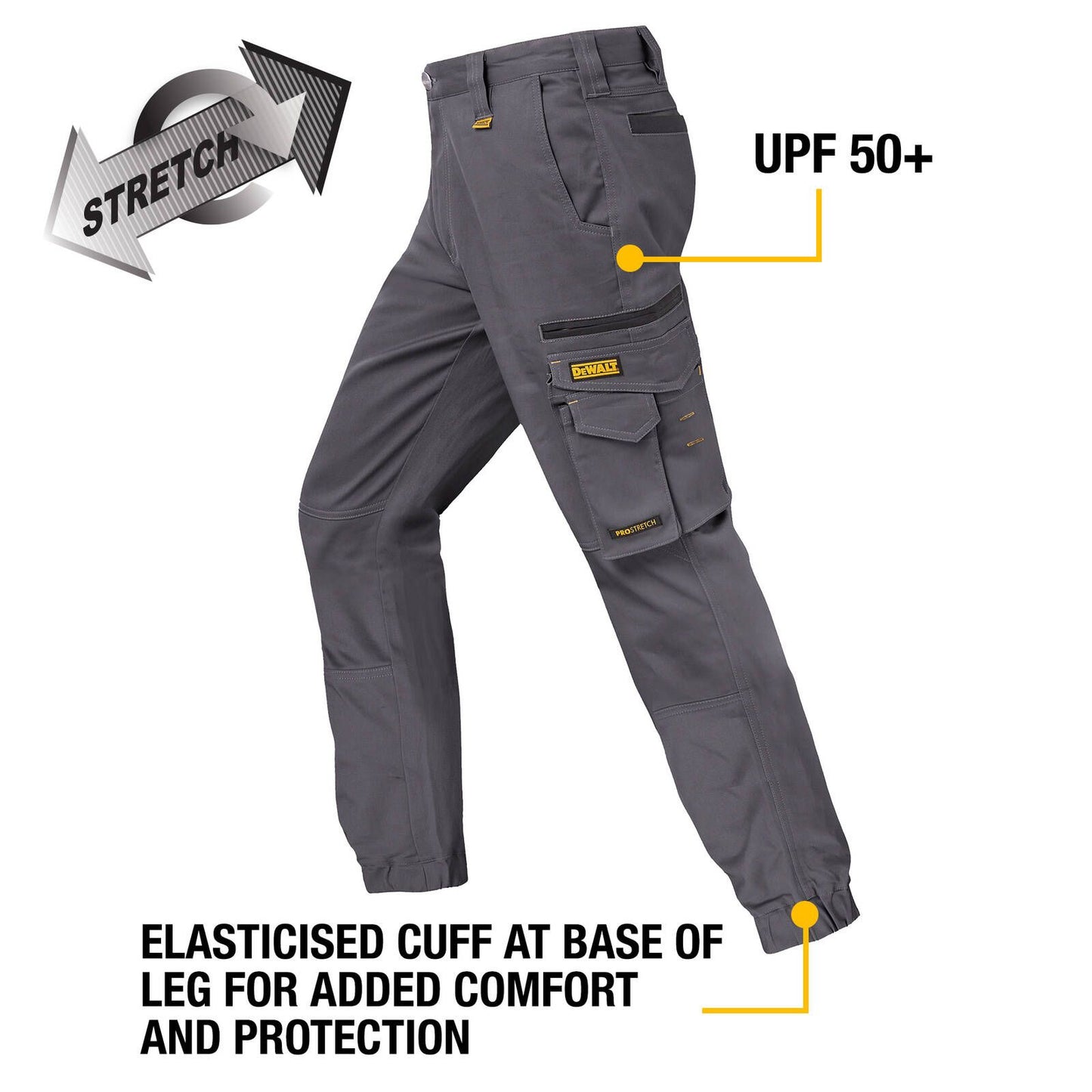 Dewalt Grey Goldfield Prostretch Trousers - Size 32