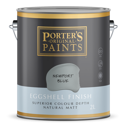 Porter's Broadwall Washable Paint - 2L - Newport Blue - Eggshell