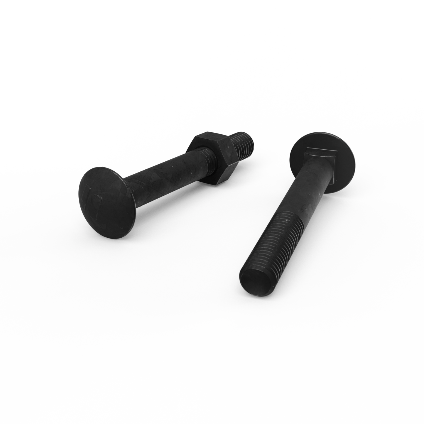 Zenith M10 x 75mm Hot Dipped Galvanised Black Cup Head Bolts & Nuts - 2 Pack
