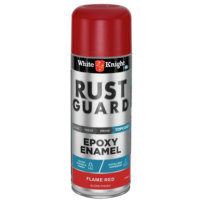 White Knight Rust Guard Epoxy Enamel Spray Paint - 310g - Flame Red