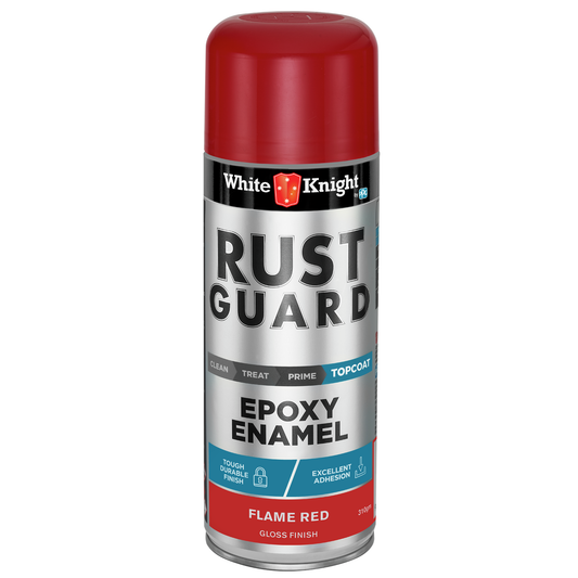 White Knight Rust Guard Epoxy Enamel Spray Paint - Flame Red 310g