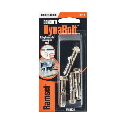 Ramset DynaBolt Plus - 8 x 40mm - 4 Pack