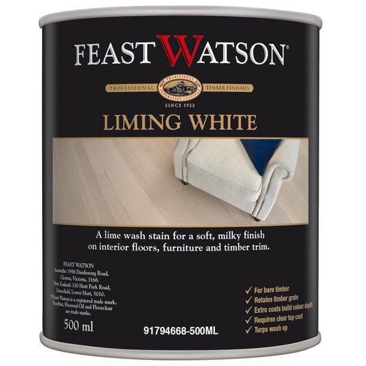 Feast Watson Liming White Stain 500ml Oil Based Soft Milky Finish