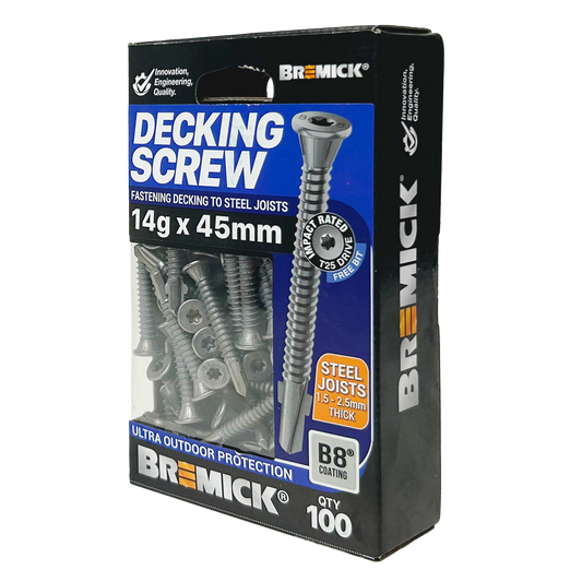Bremick Decking Screw - 14g x 45mm - Wing Truss - 100 Pack