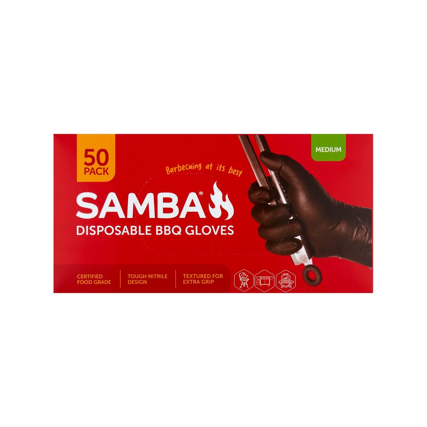 Samba Medium Disposable BBQ Gloves - 50 Pack