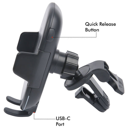 Antsig Wireless Charger Car Vent Mount - 15W - Black
