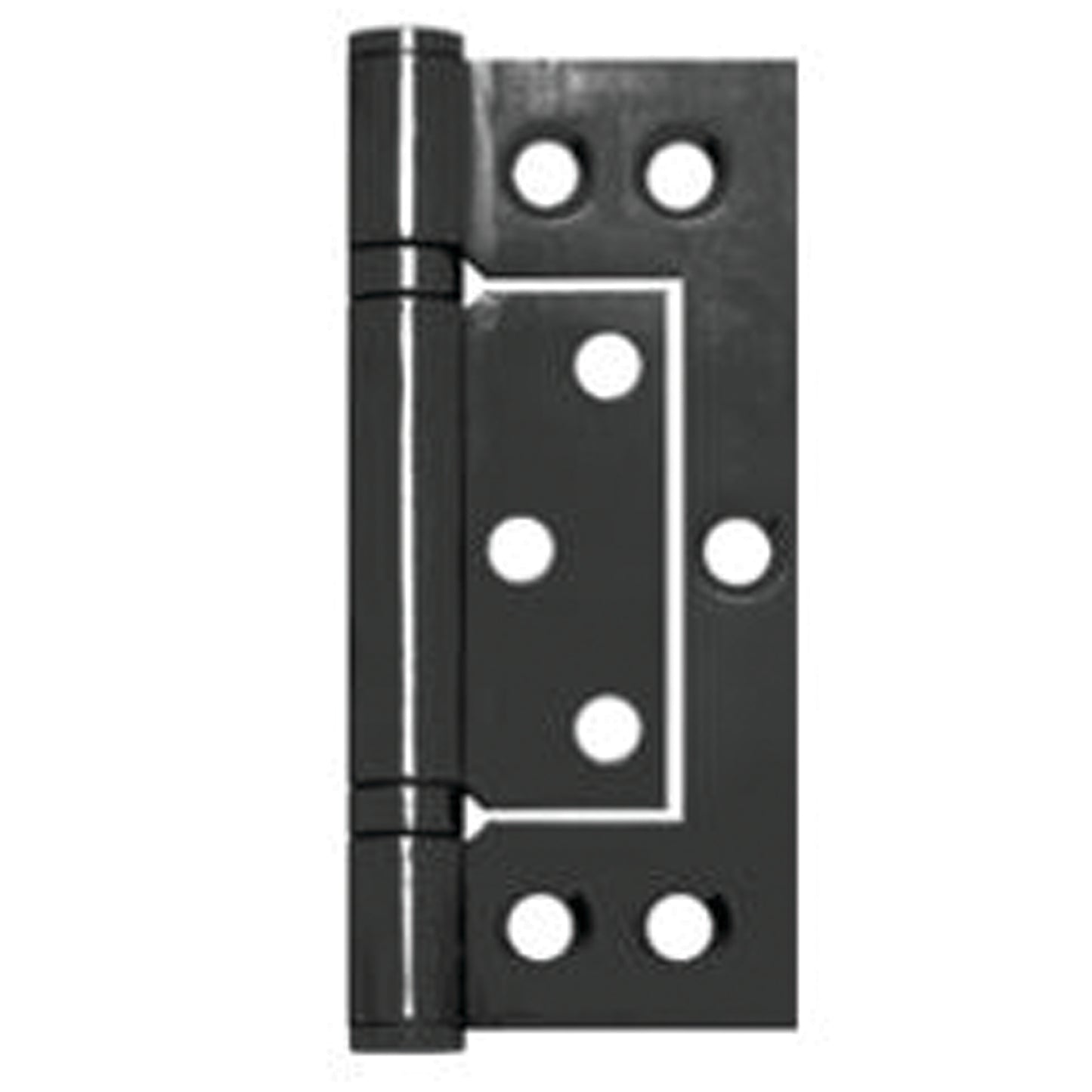 Austyle Black Stainless Steel Fast Fix Non Mortise Flush Hinge - 100mm x 47mm
