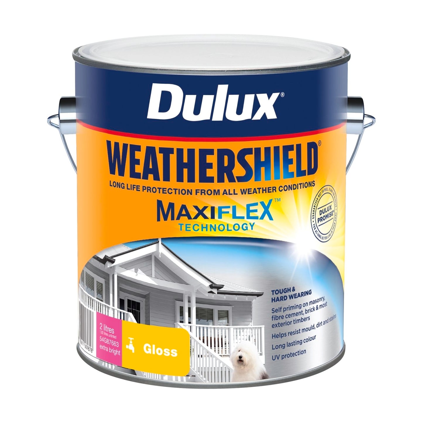 Dulux Weathershield Exterior Paint - 2L - Extra Bright Gloss