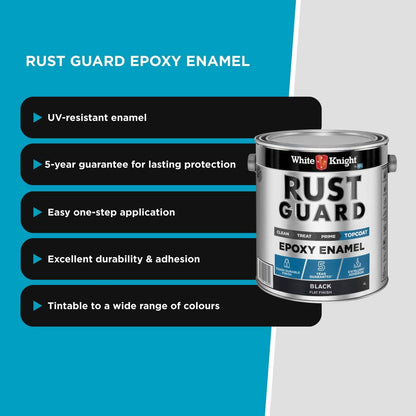 White Knight Rust Guard Black Flat Epoxy Enamel Paint - 4L