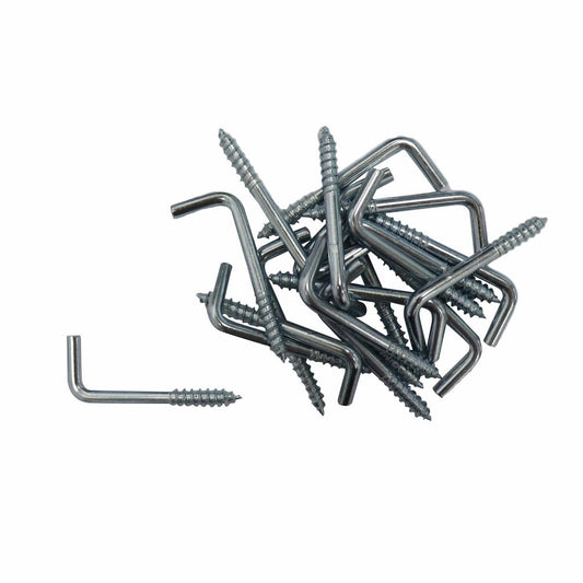 Everhang 25mm Zinc Plated Square Hook 20 Pack - Steel - Silver - 15kg Load