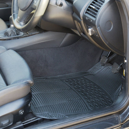 All Set Black PVC Car Floor Mat - 430 x 705mm - 4 Piece