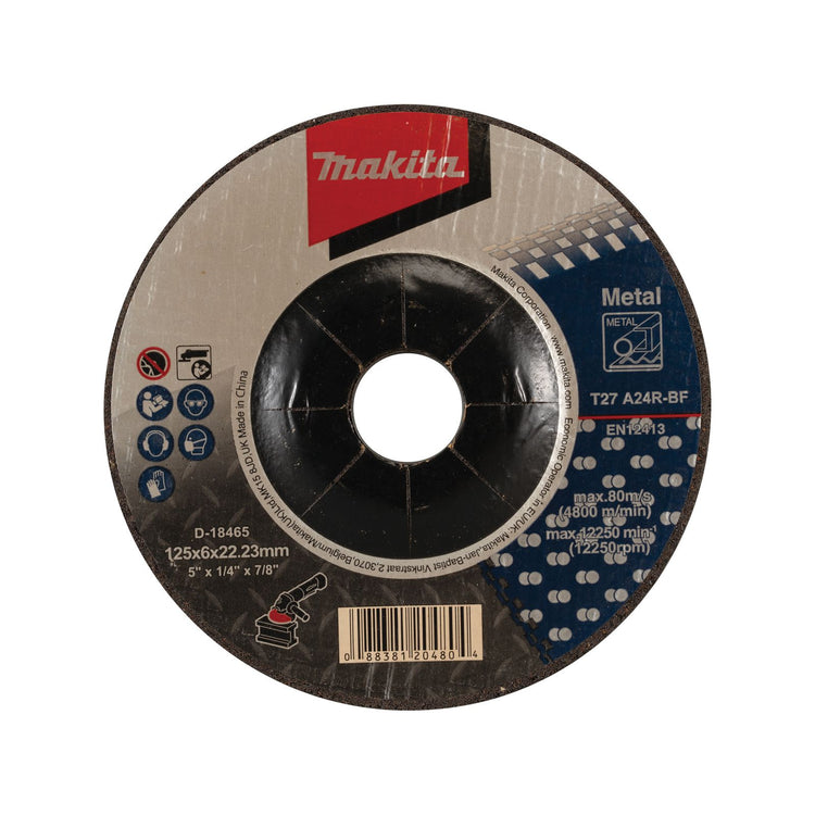 Makita Metal Grinding Disc - 125 x 6 x 22.23mm - D-18394