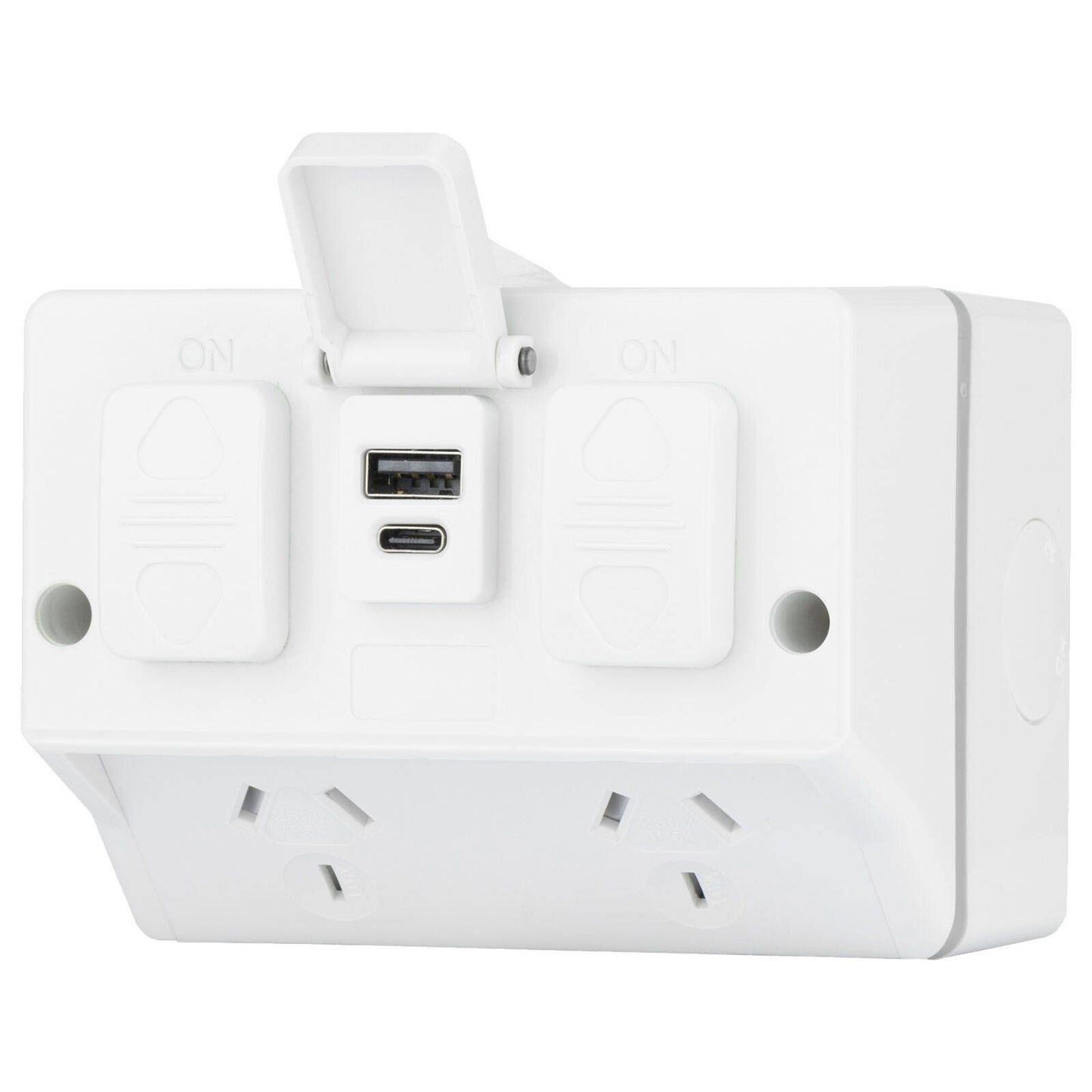Deta Outdoor Double Power Point - 115 x 85 x 83mm