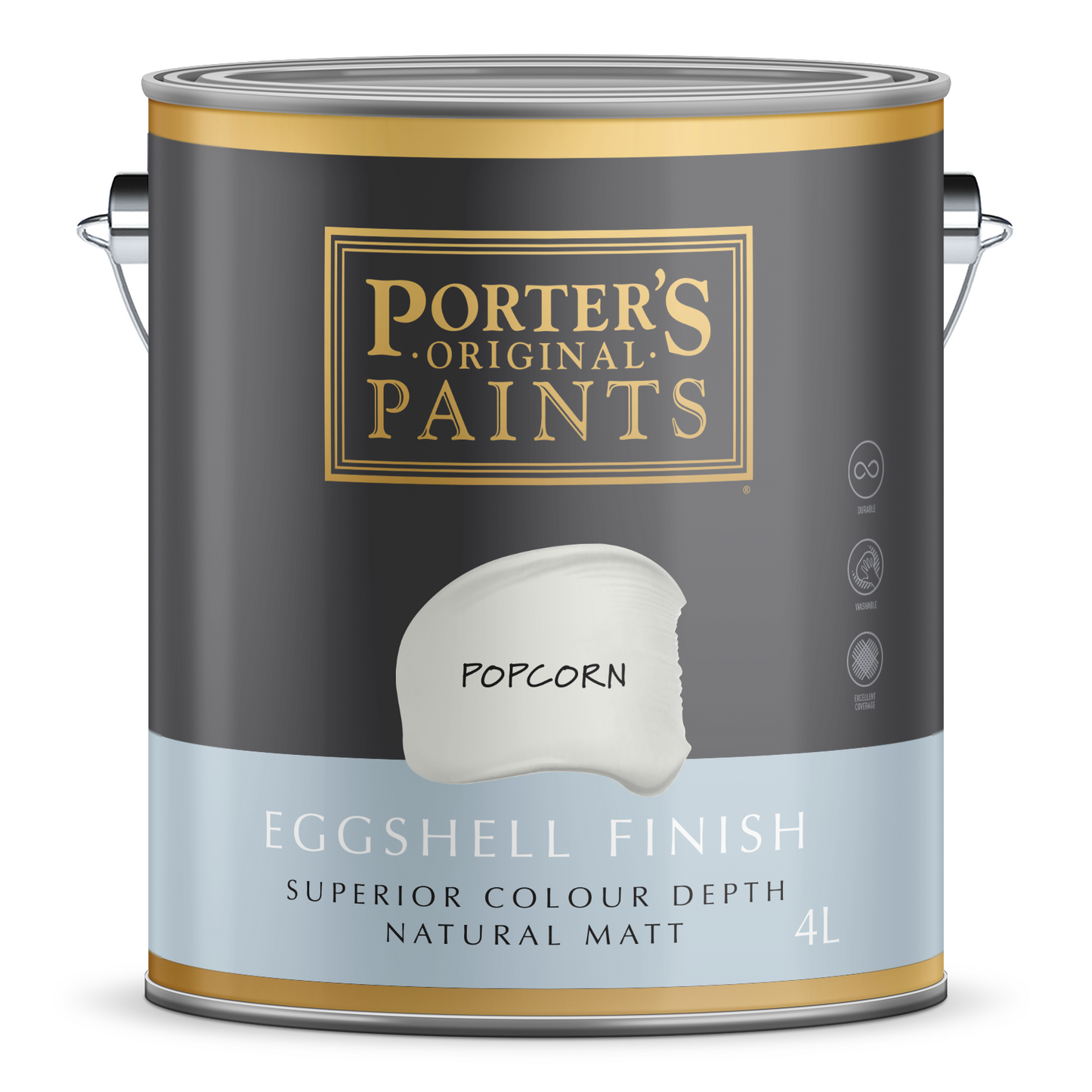 Porter's Washable Paint - 4L - Popcorn - Eggshell