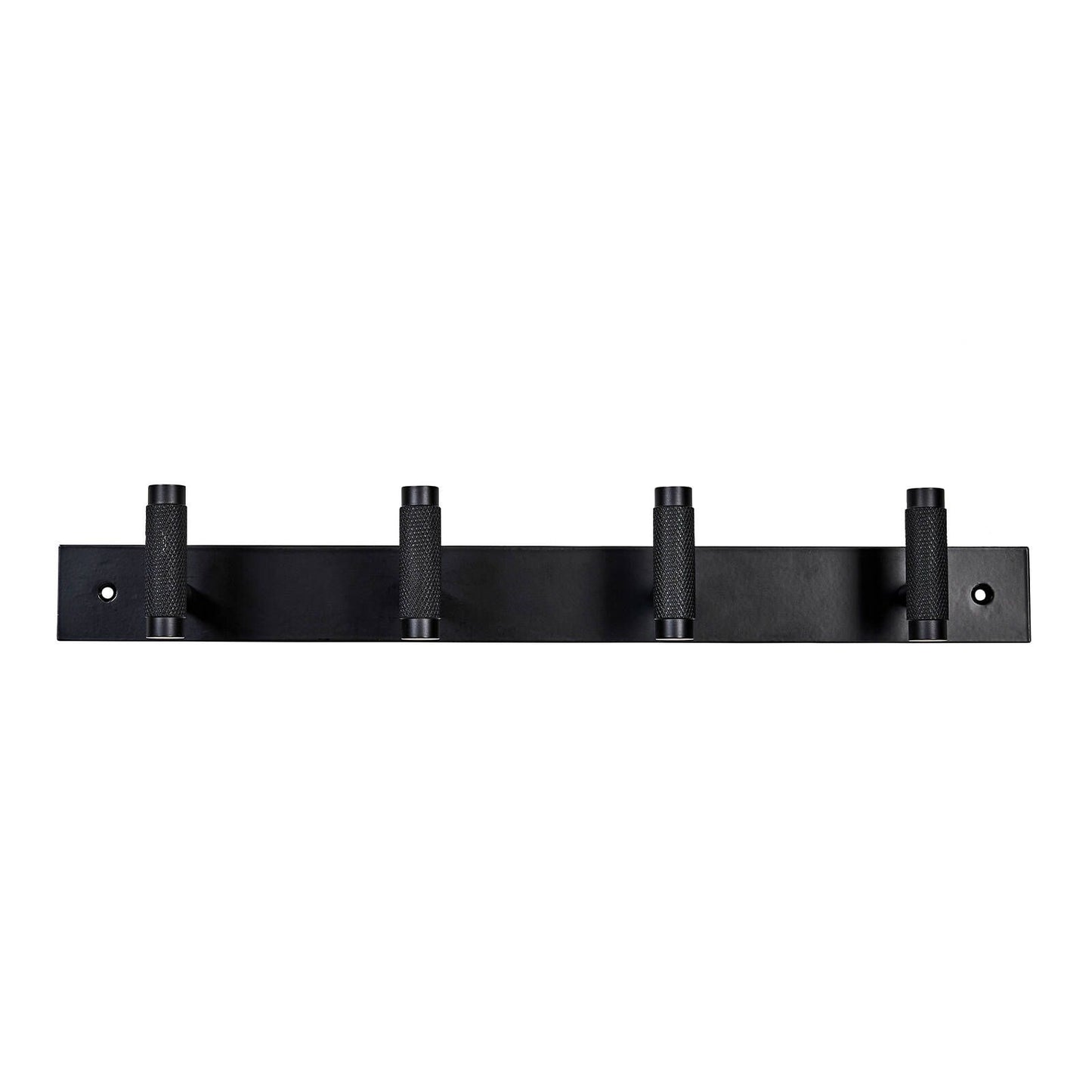 Adoored 4 Hook Black Knurled Hook Rack 400mm
