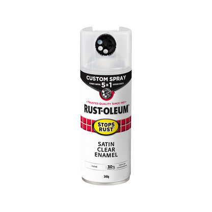 Rust Oleum Satin Clear Spray Paint - 340g - 5 in 1