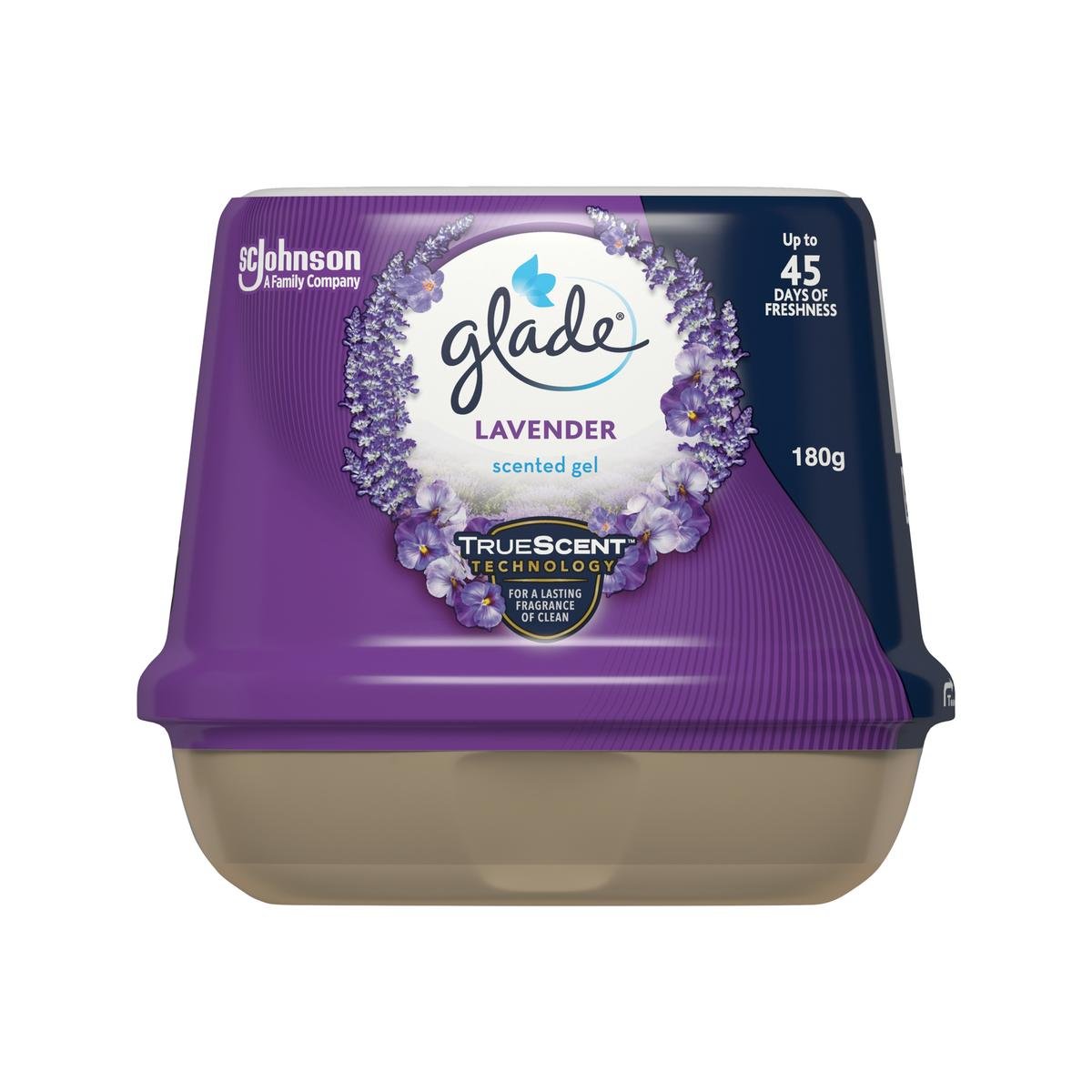 Glade Gel Air Freshener Lavender - 180g - 105mm x 94mm x 68mm - Odour Control