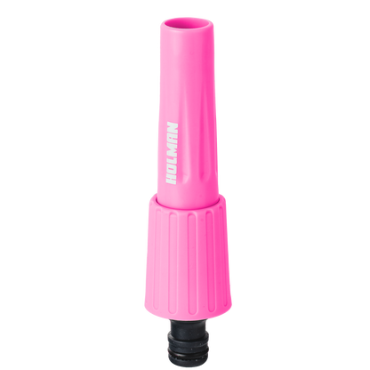 Holman Fitted Garden Hose with Adjustable Nozzle Set - 12mm x 15m - Pink