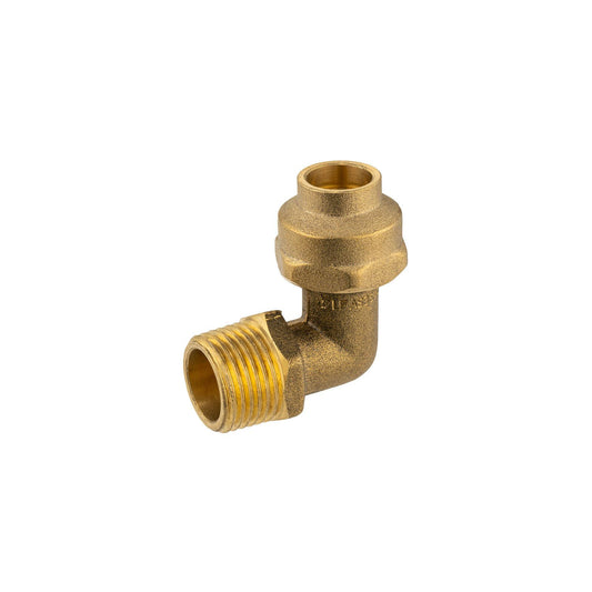 Brasshards Brass Male Flared Compression Elbow 20fl x 20mi - Lead Free - 90° Jointing