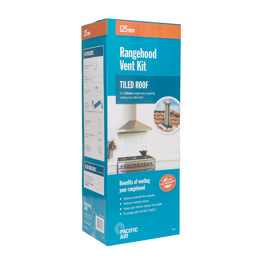 Pacific Air 125mm Rangehood Tiled Roof Vent Kit