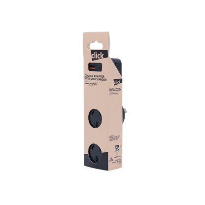 Click Double Adapter with PD20W USB Charger