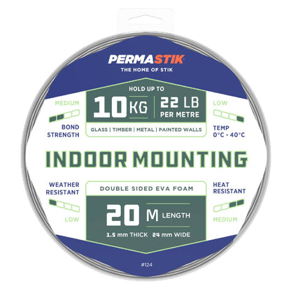 Permastik Indoor Mounting Tape - 24mm x 20m - 10kg