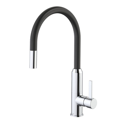 Dorf Vixen Retractable Sink Mixer - 116 x 455mm - Black Chrome