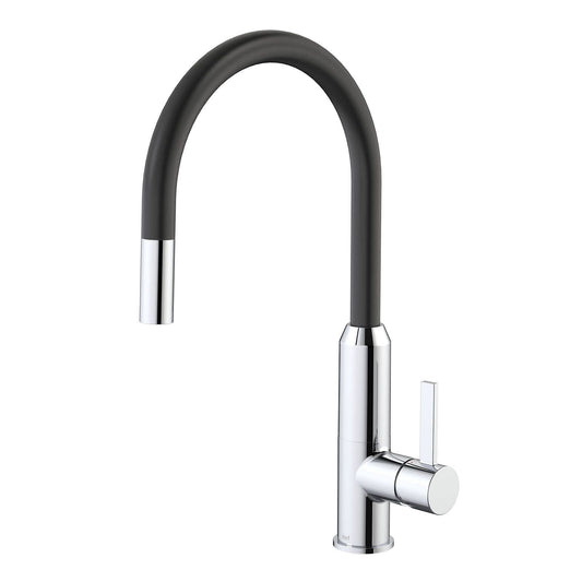 Dorf Vixen Retractable Sink Mixer - 116 x 455mm - Black Chrome