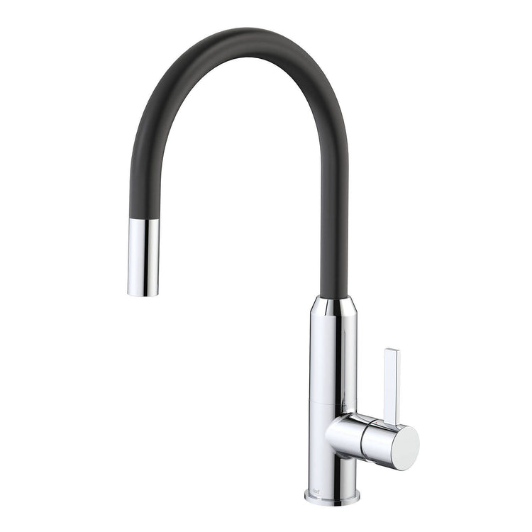 Dorf Vixen Retractable Sink Mixer Black Chrome
