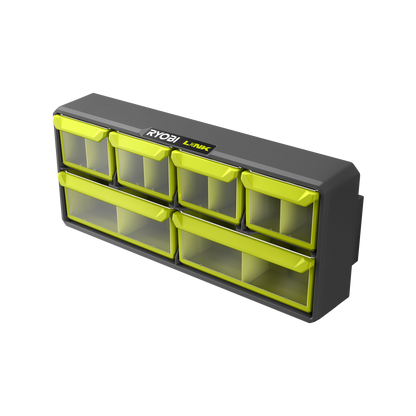 Ryobi Link Small Wall Parts Organiser - 168 x 94 x 394mm - 6 Bins