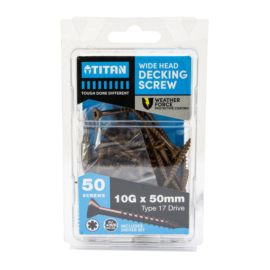 Titan Decking Screws - 10g x 50mm - 50 Pack