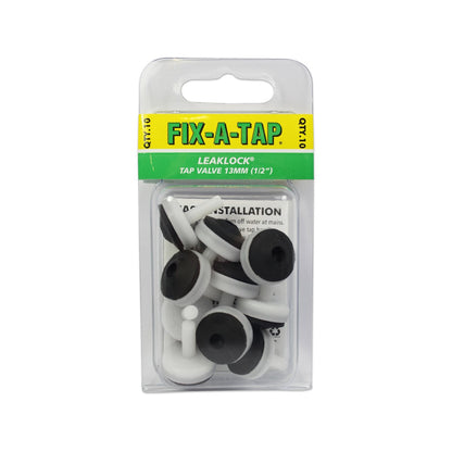 Fix-A-Tap 13mm 1/2" Leaklock Tap Valve 10 Pack EDPM Rubber Leak Free